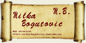 Milka Bogutović vizit kartica